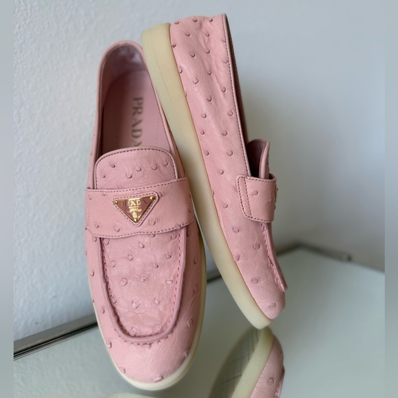 Prada Shoes - New PRADA Ostrich Leather Loafers $3,200 40